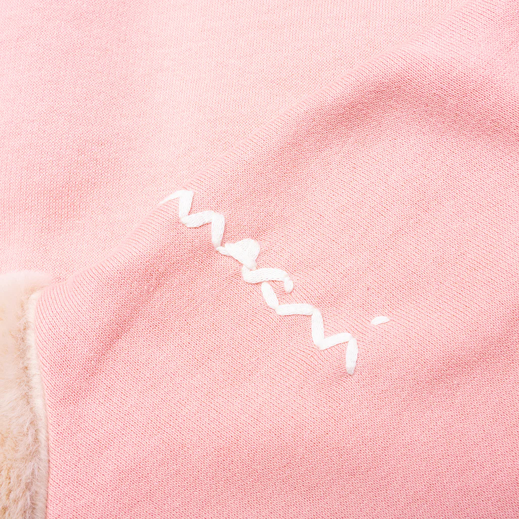 Faux-Fur Hood Sweatshirt UTC269 - Antique Rose - Image 3