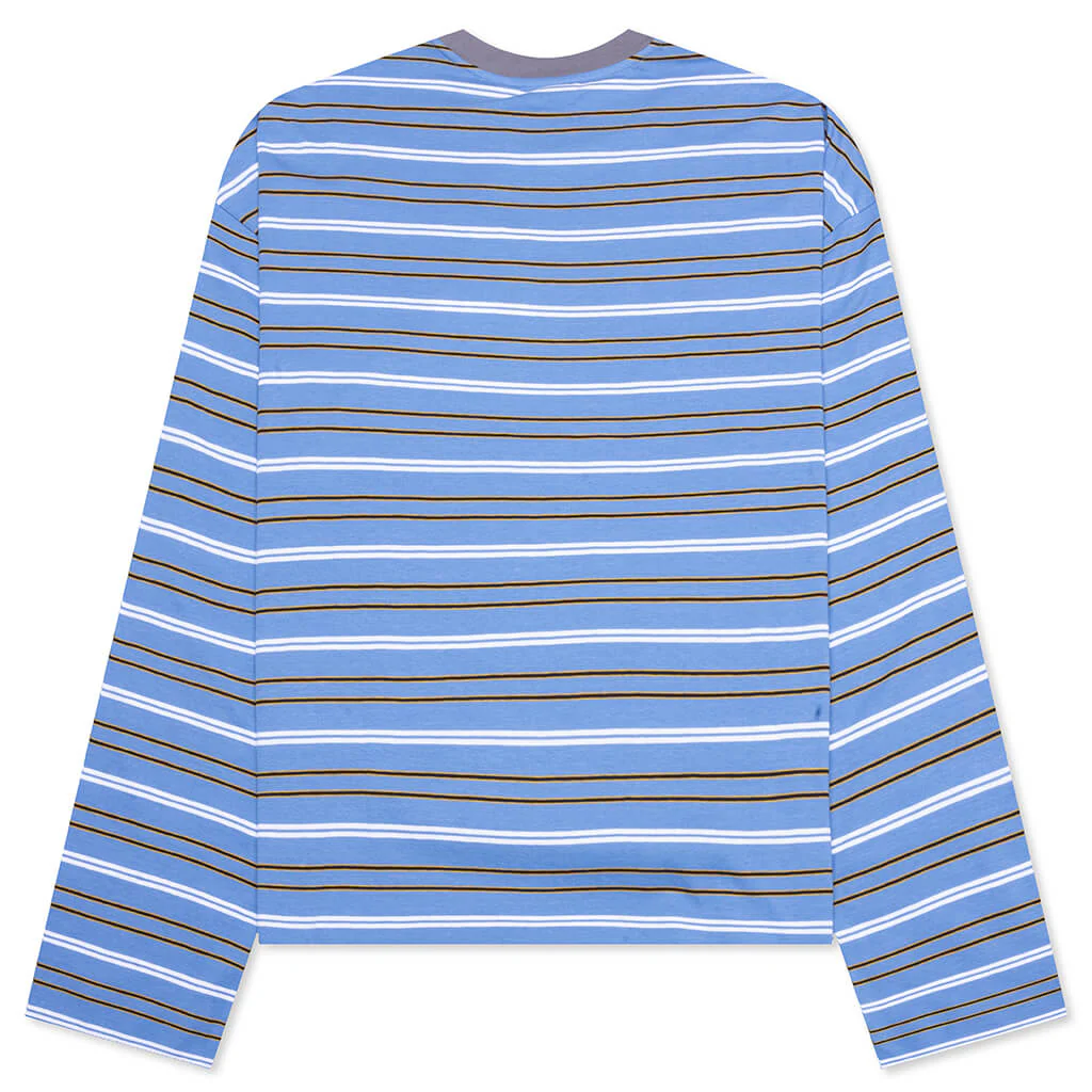 Striped Long Sleeve T-Shirt - Periwinkle - Image 2