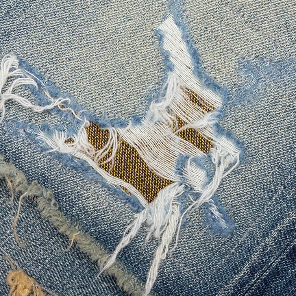 Kawasaki Short 'Kin' Repaired - Light Blue/ Gold - Image 4