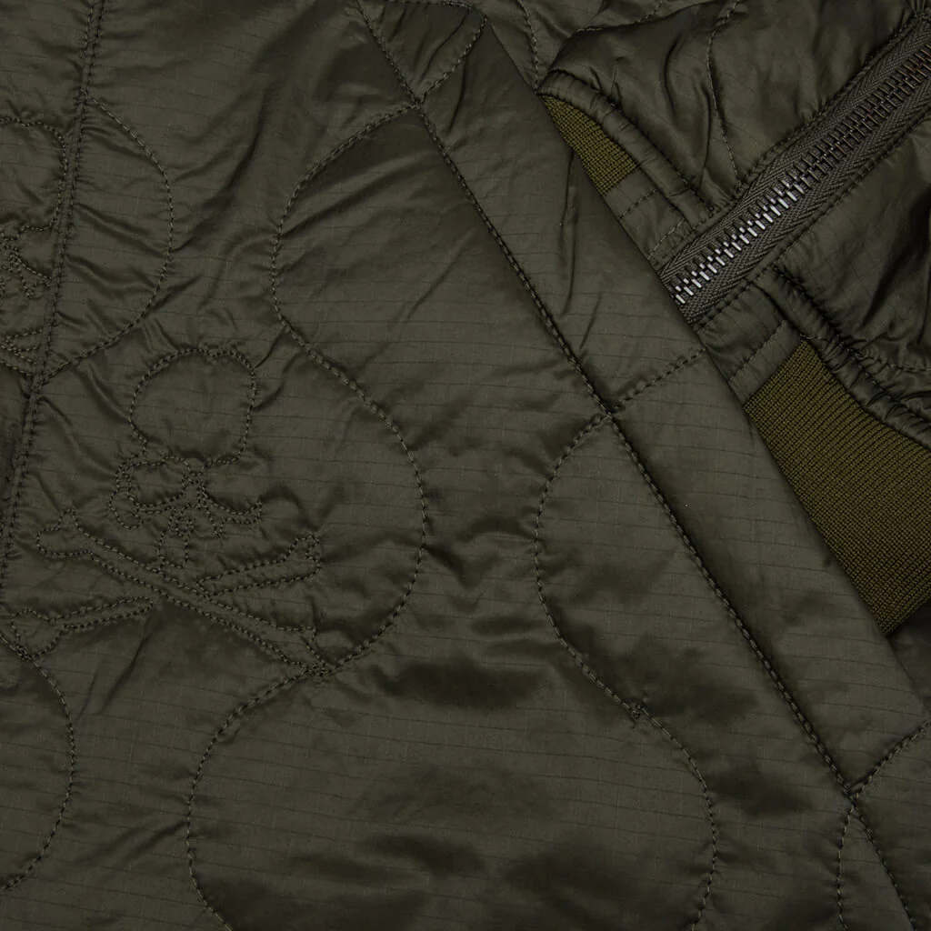 Quilted Nylon Jacket - Olive - Image 4