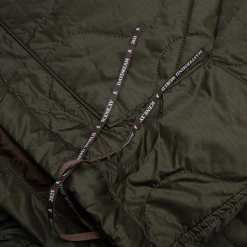 Quilted Nylon Jacket - Olive - Image 7