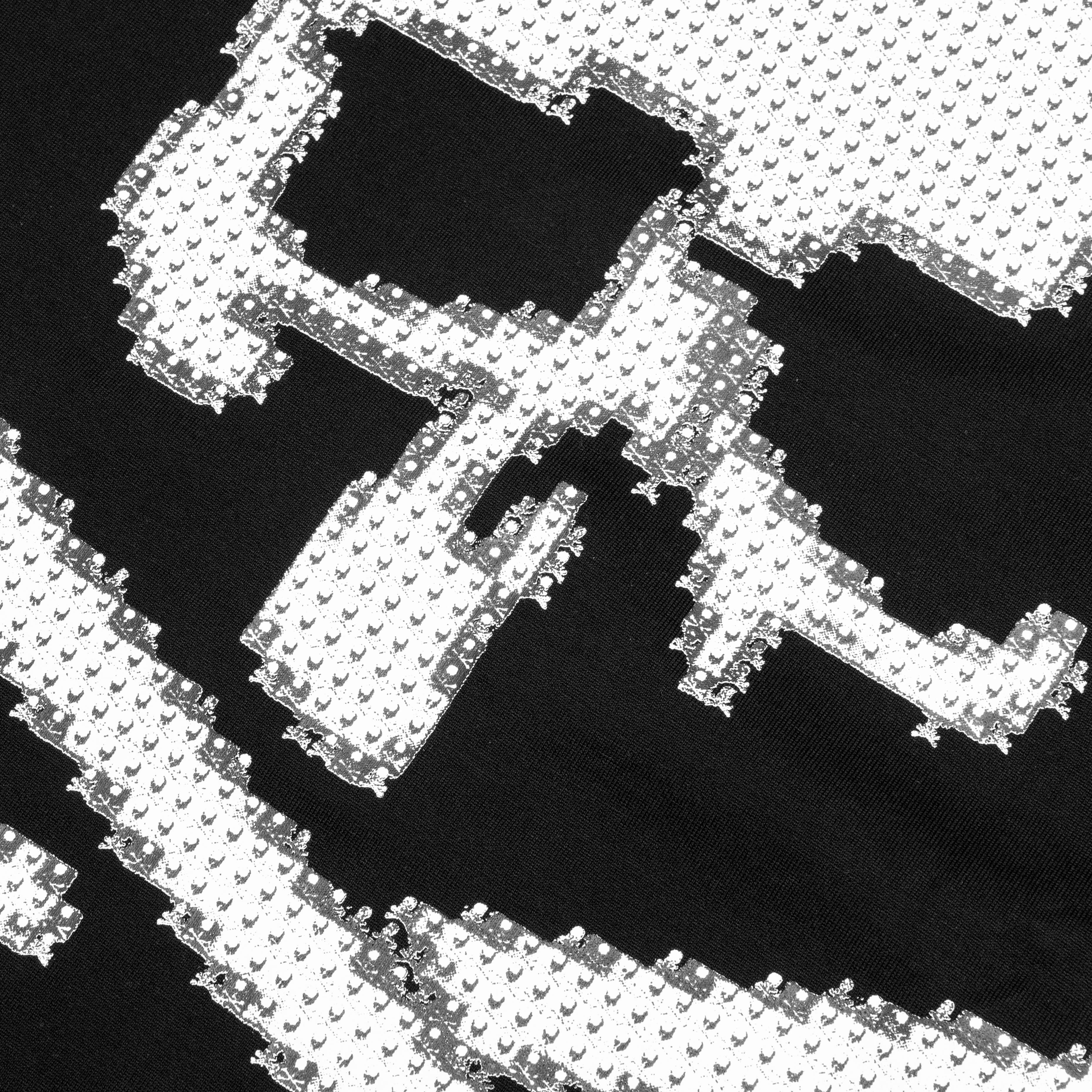 Micro Skull Knit T-Shirt - Black - Image 3