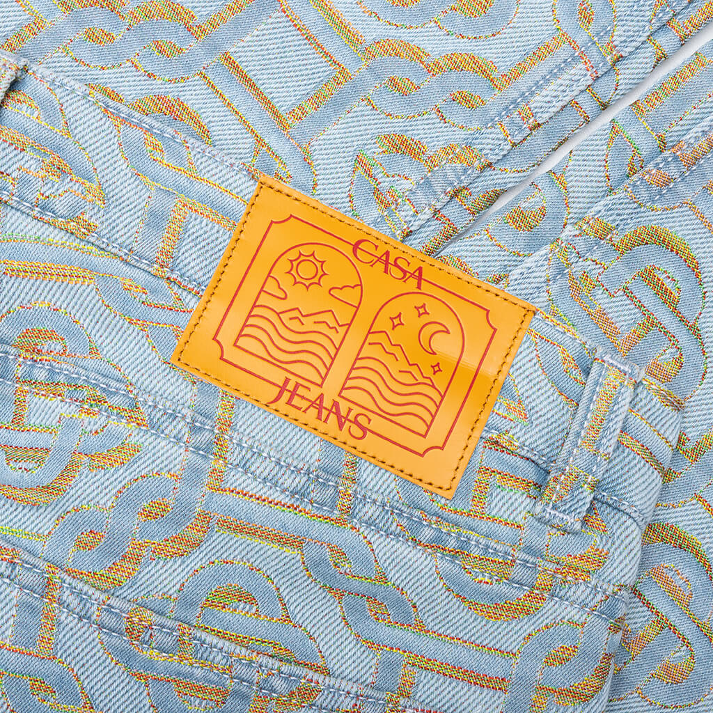 Monogram Denim Pants - Blue - Image 4