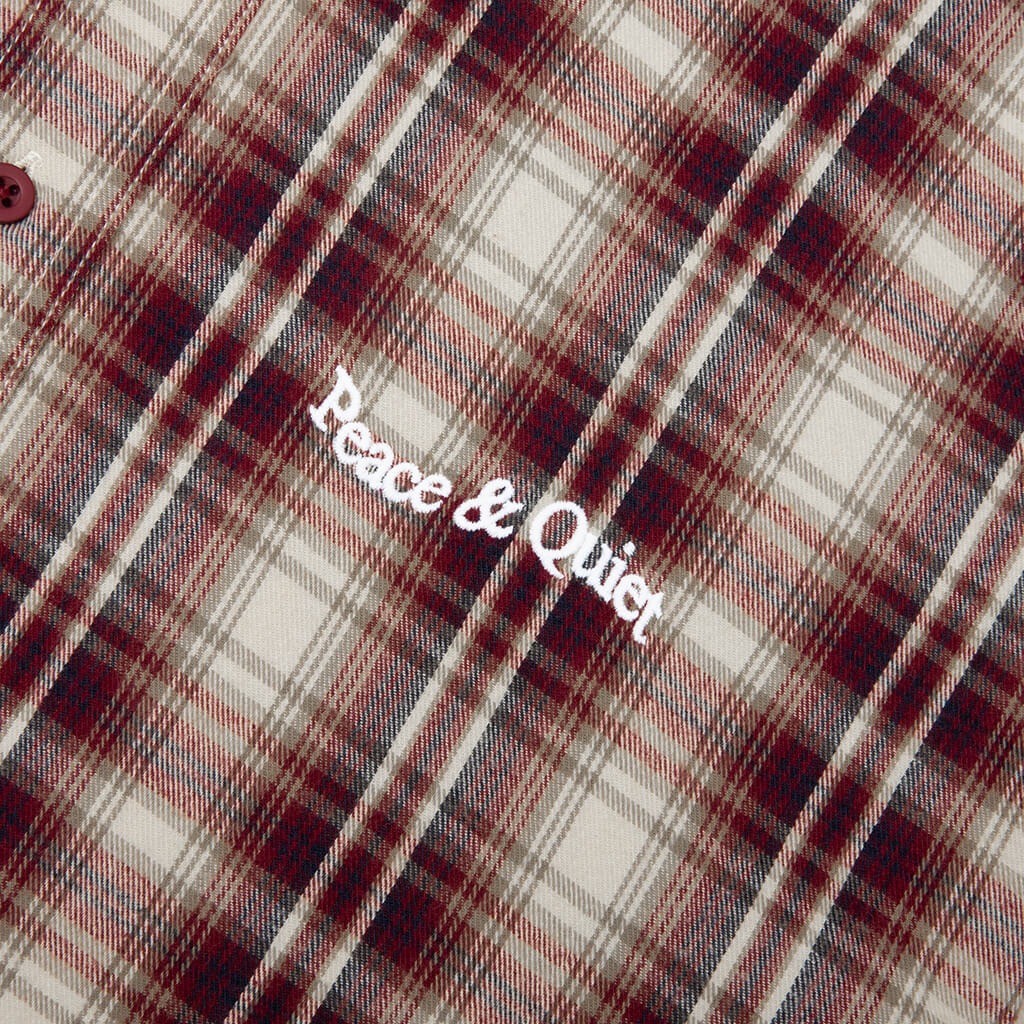Wordmark Button Up - Burgandy - Image 3
