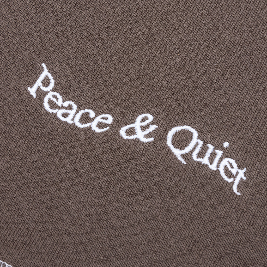Wordmark Reverse Stitched Hoodie - Brown - Image 3
