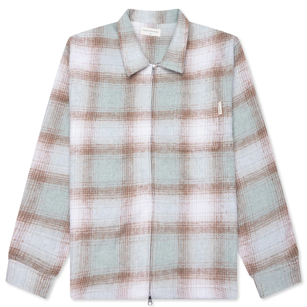 Wordmark Zip Shirt - Sage