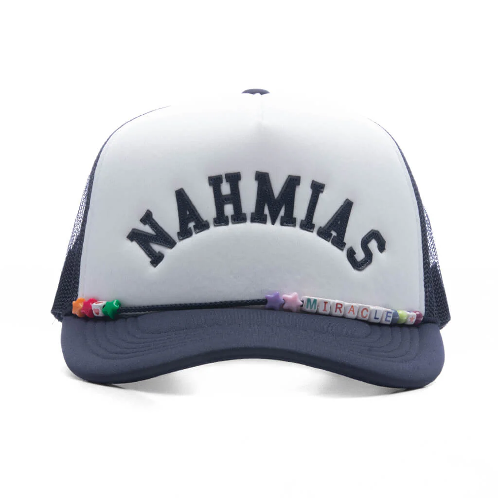 Friendship Trucker Hat - Ocean/Black Stripe