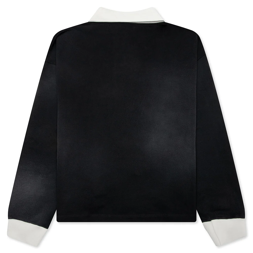 "N" L/S Polo - Black - Image 2