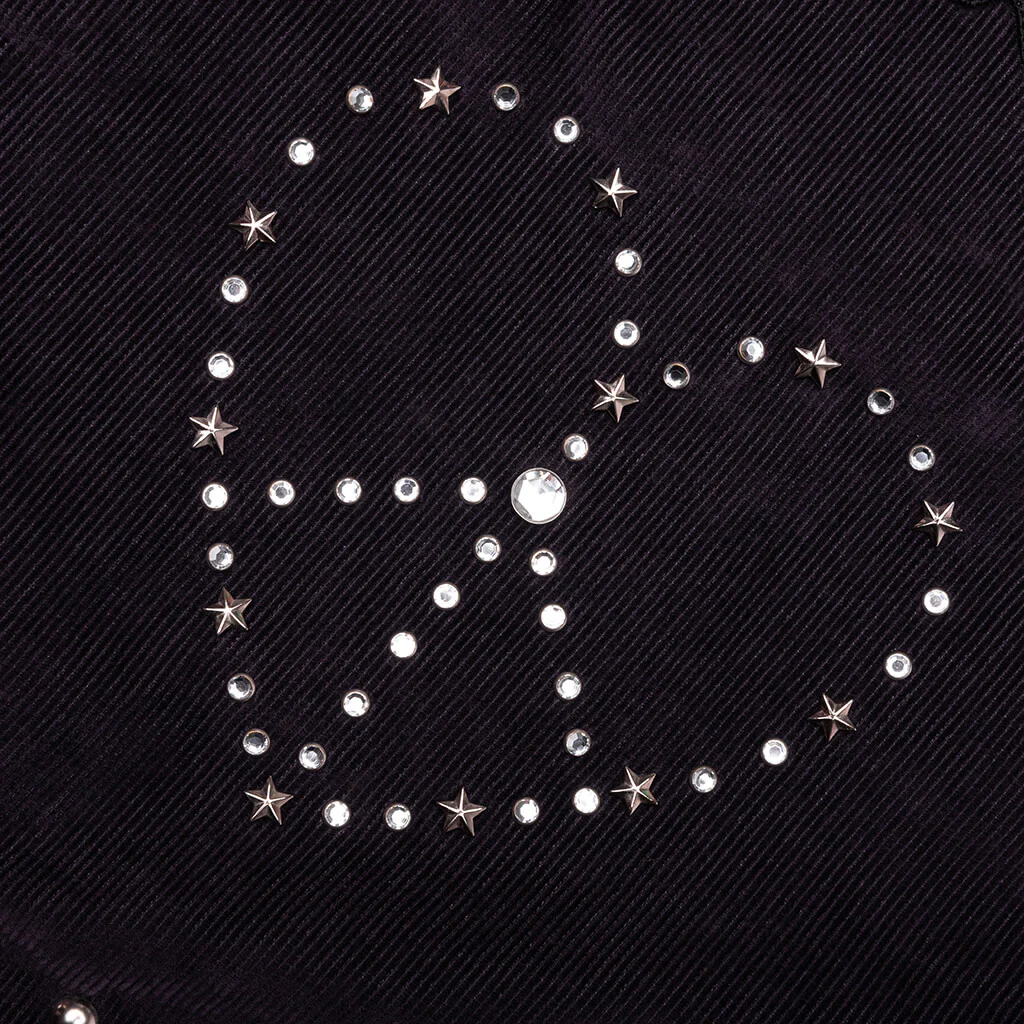 14W Corduroy Studded Jean Jacket - Black - Image 7