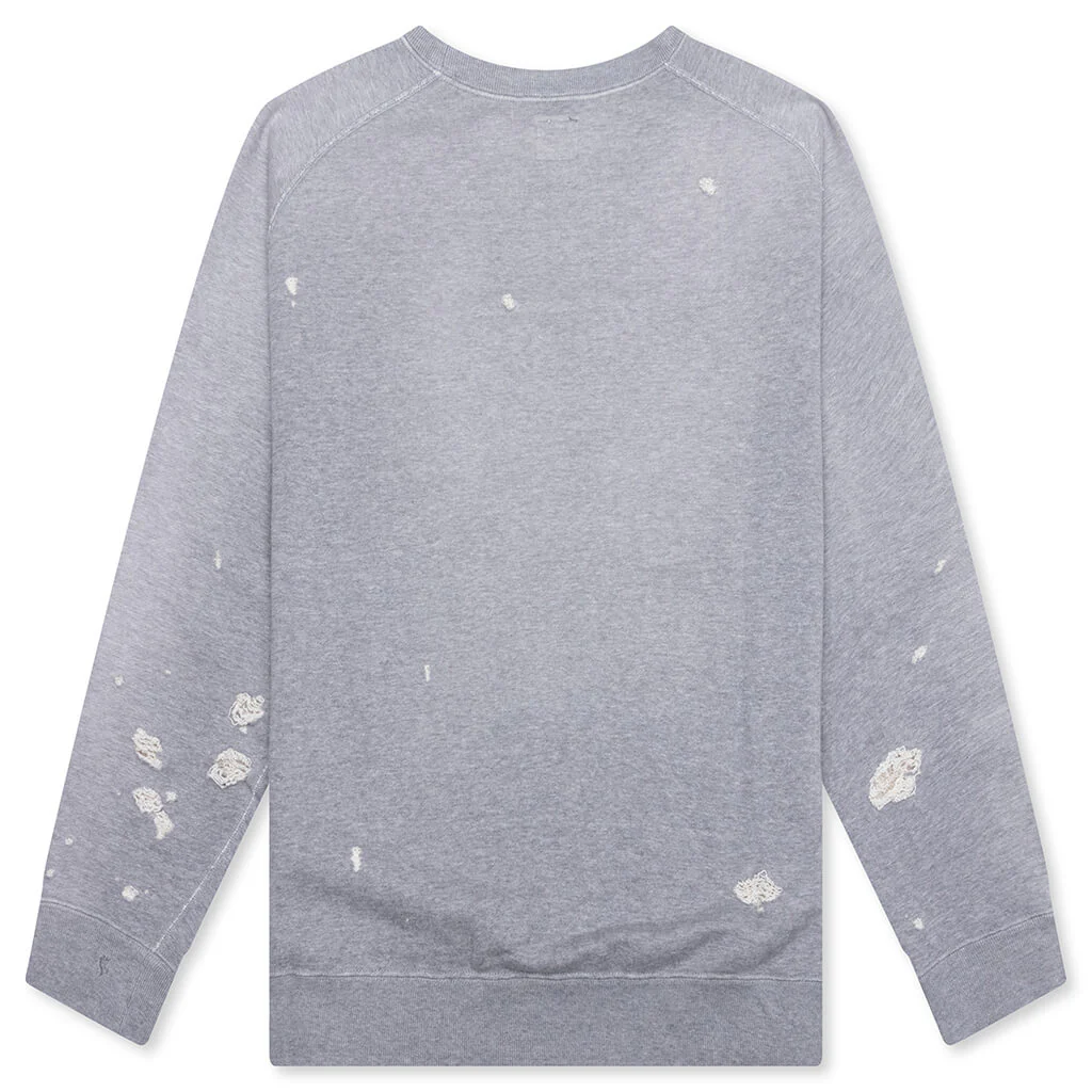 Cotton French Terry Deconstructed Sweatshirt - Heather Grey - Image 2