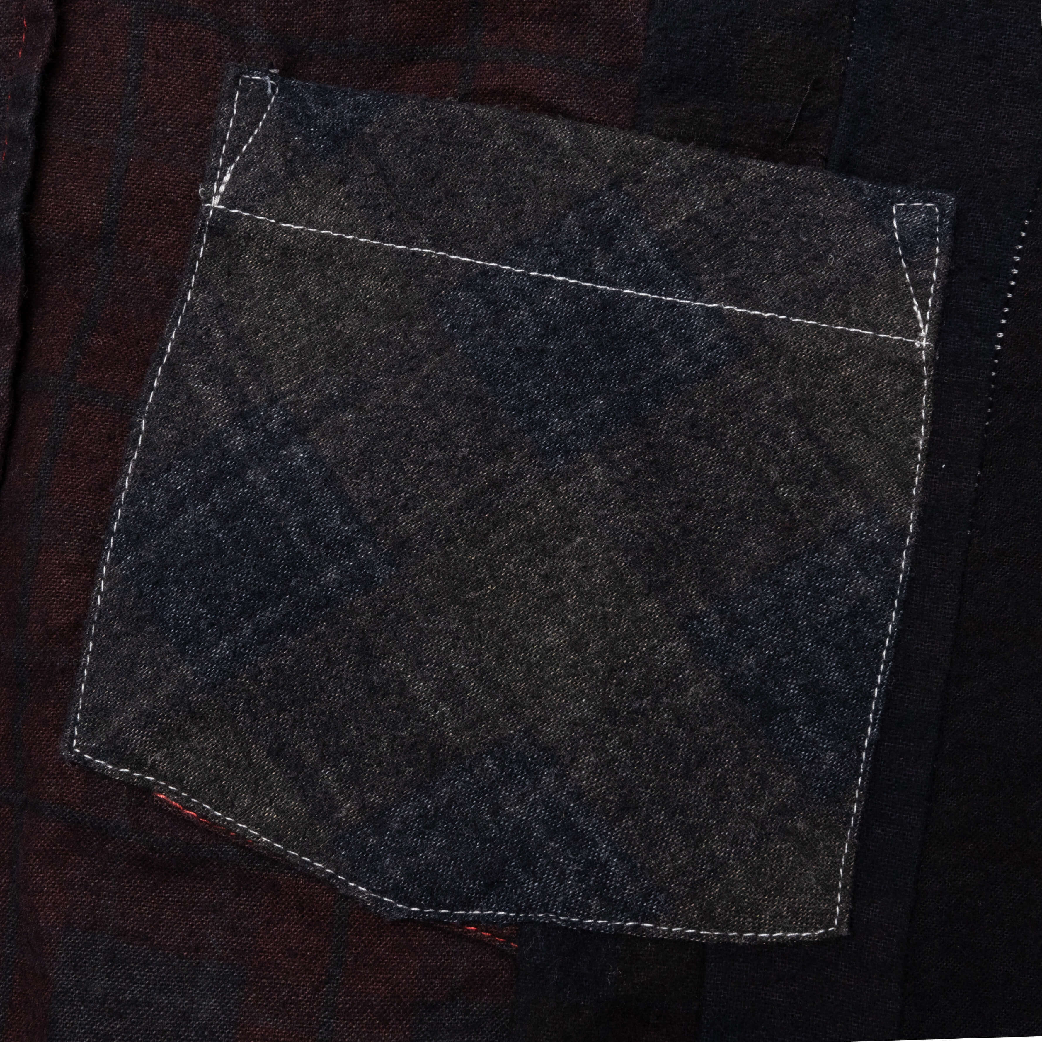 Flannel Shirt 7 Cuts Shirt Over Dye - Black - Image 4