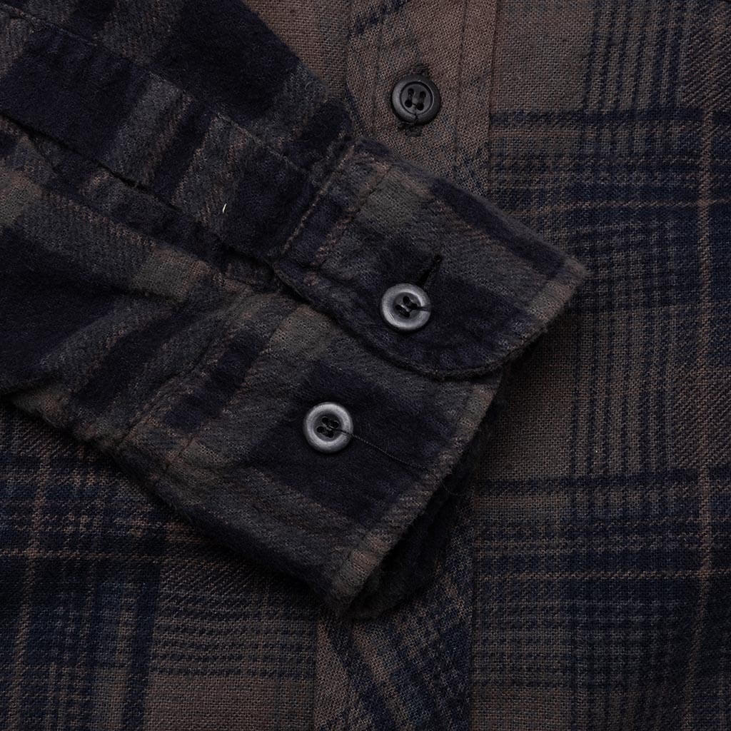 Flannel Shirt 7 Cuts Shirt Over Dye  - Brown - Image 5