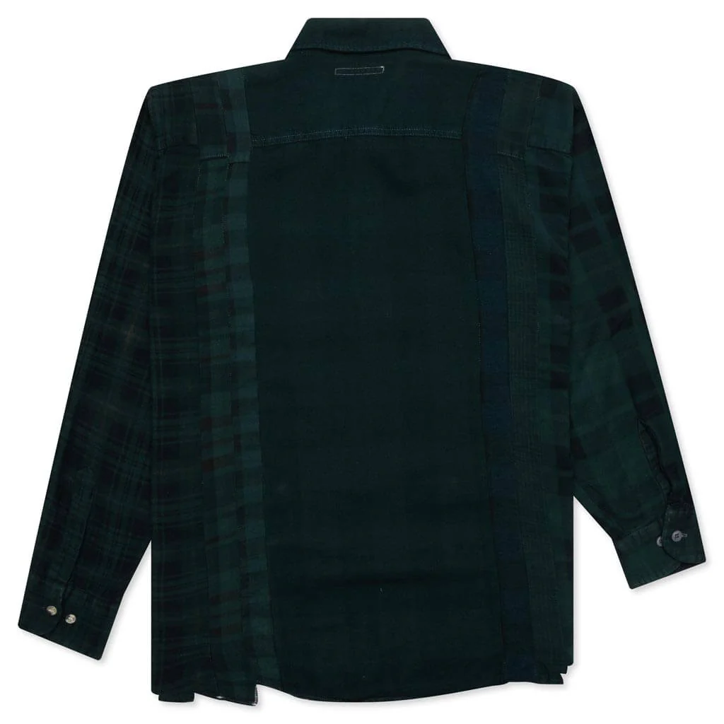 Flannel Shirt 7 Cuts Shirt Over Dye - Green - Image 2