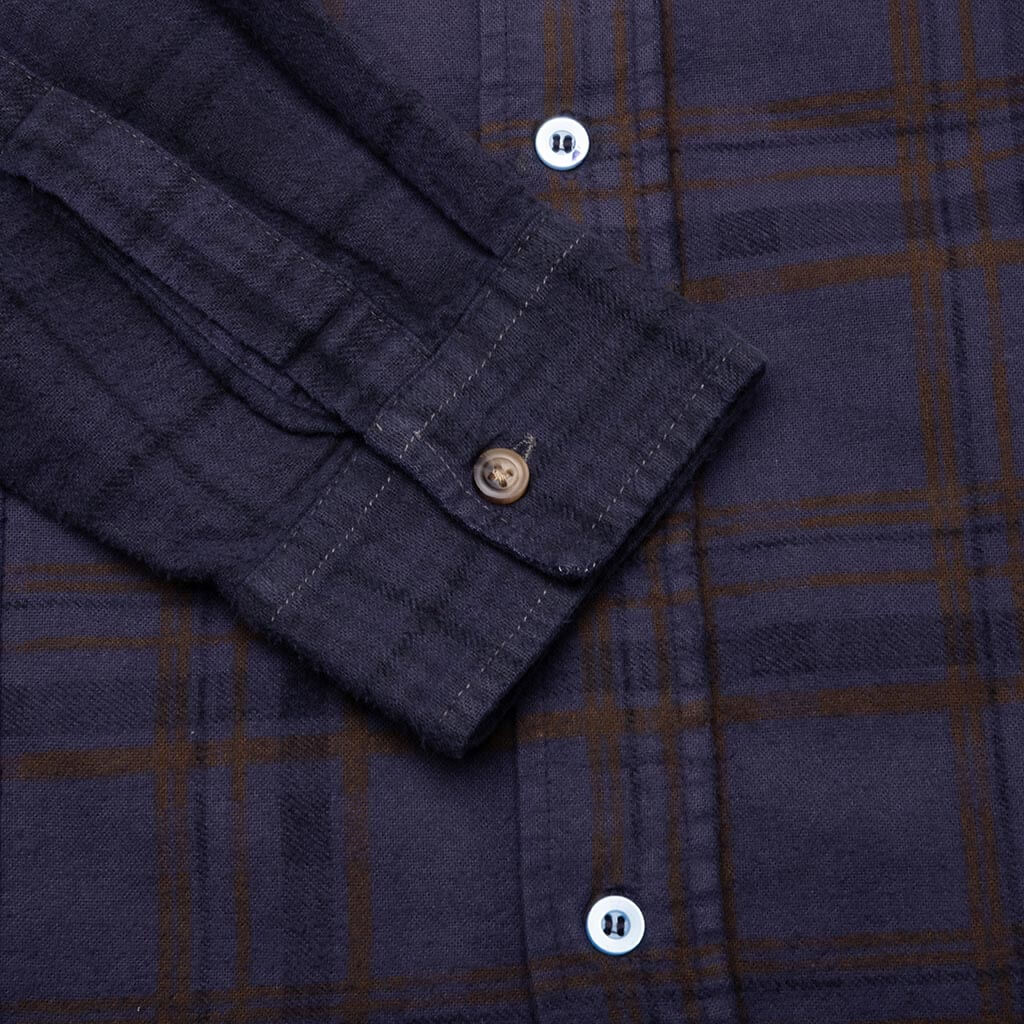 Flannel Shirt 7 Cuts Shirt Over Dye - Purple - Image 5