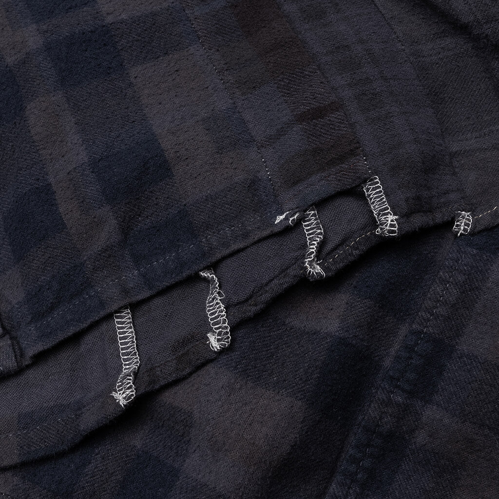 Flannel Shirt 7 Cuts Shirt Over Dye - Purple - Image 5