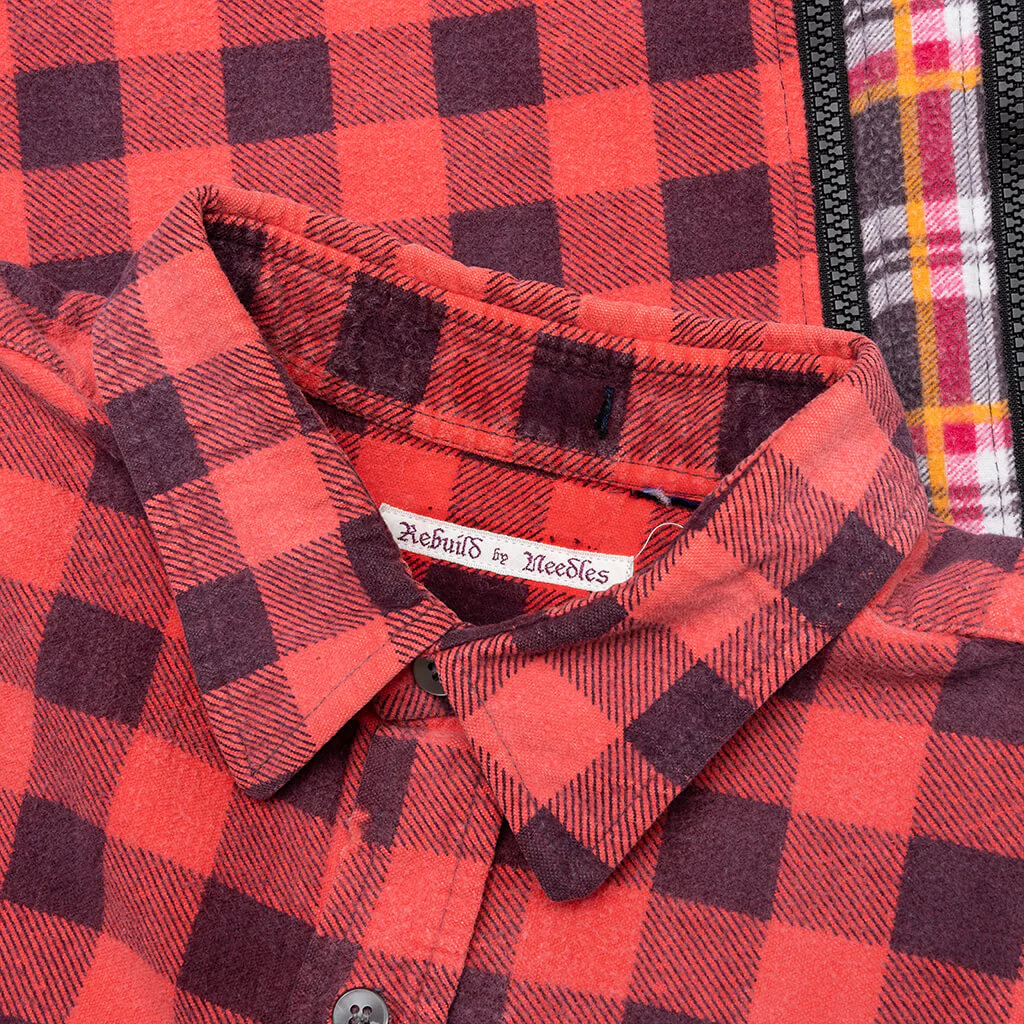 Flannel Shirt 7 Cuts Zipped Wide Shirt - Assorted - Image 3
