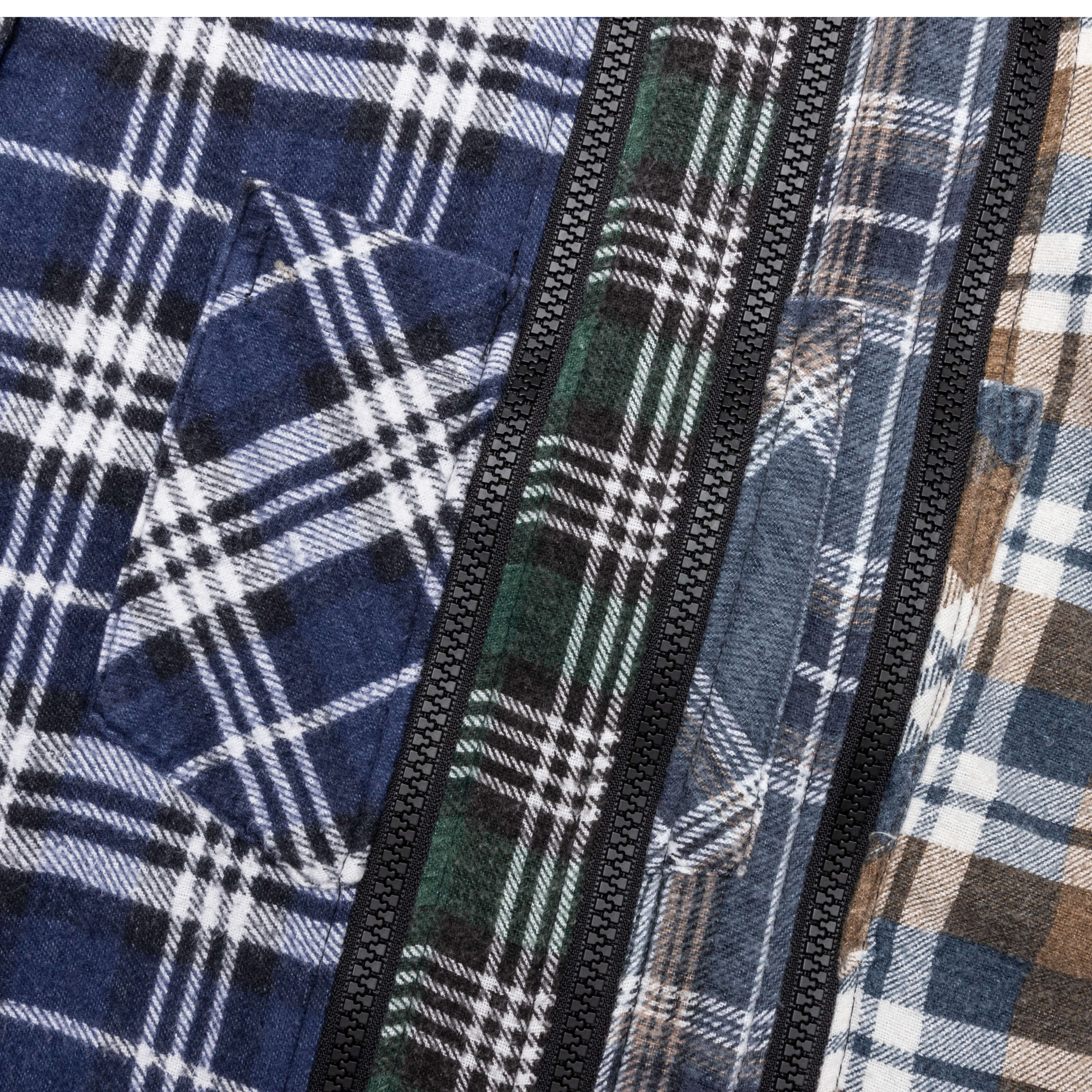 Flannel Shirt 7 Cuts Zipped Wide Shirt - Assorted - Image 4