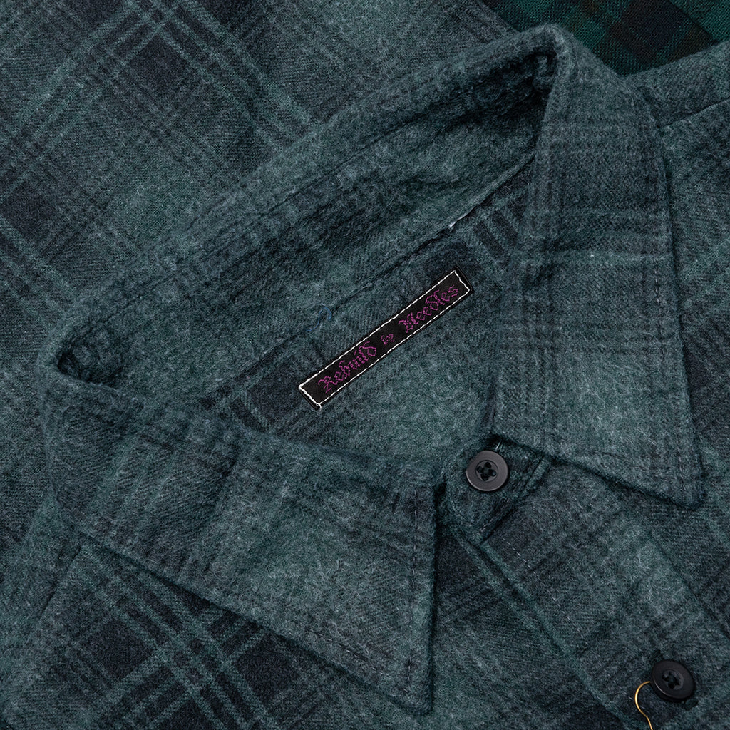 Over Dye 7 Cuts Wide Shirt - Green - Image 3