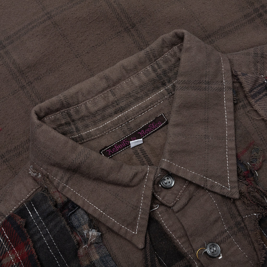 Over Dyed Ribbon Shirt - Brown - Image 3