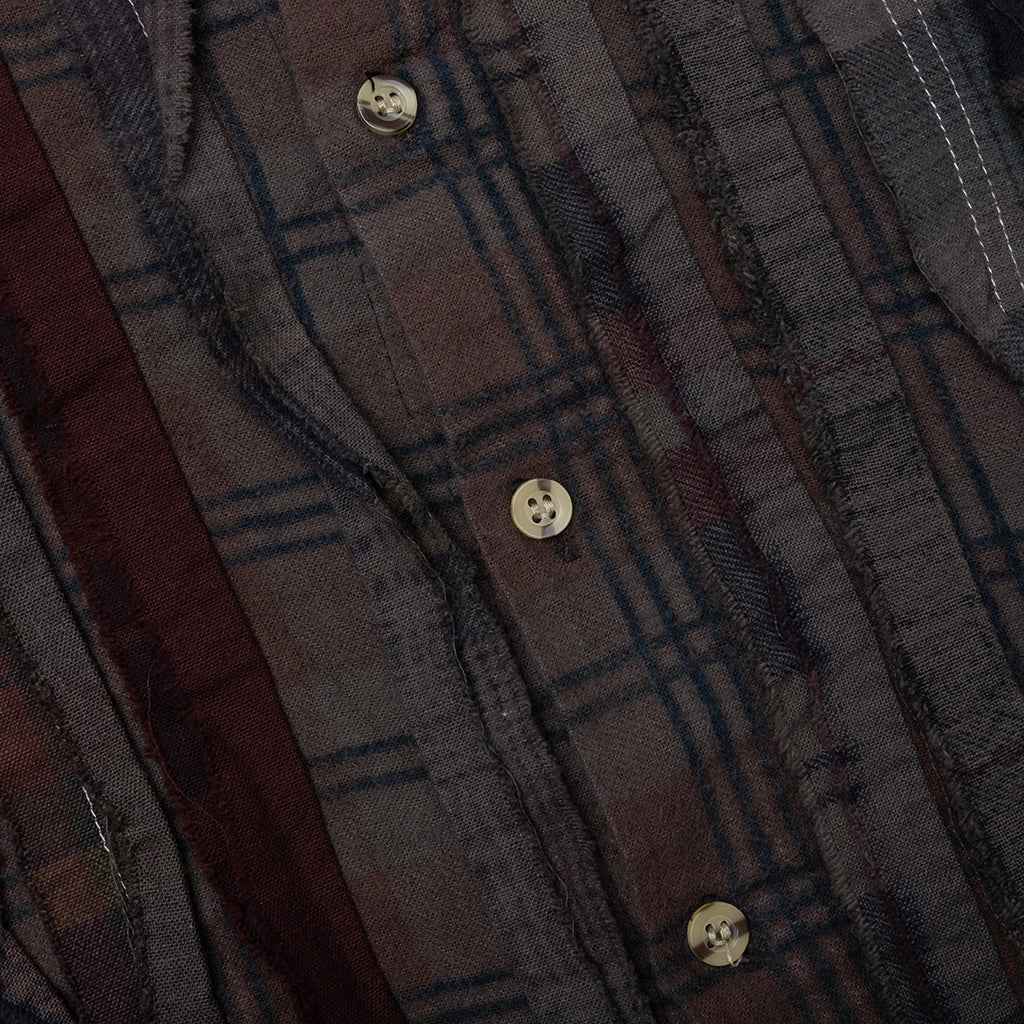 Over Dyed Ribbon Wide Shirt - Brown - Image 3