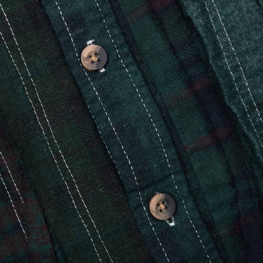 Over Dyed Ribbon Wide Shirt - Green - Image 4