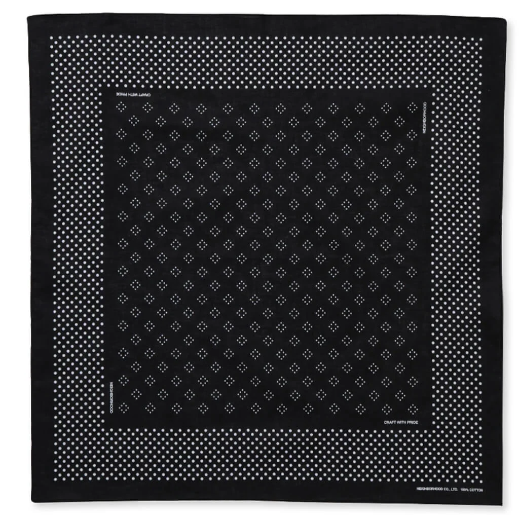 Dot Pattern Bandana - Black