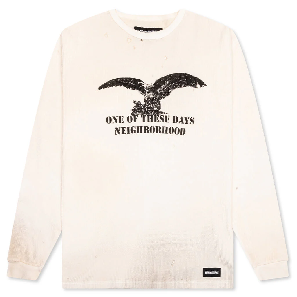 Neighborhood x One of These Days Waffle Fabric L/S Crewneck - White