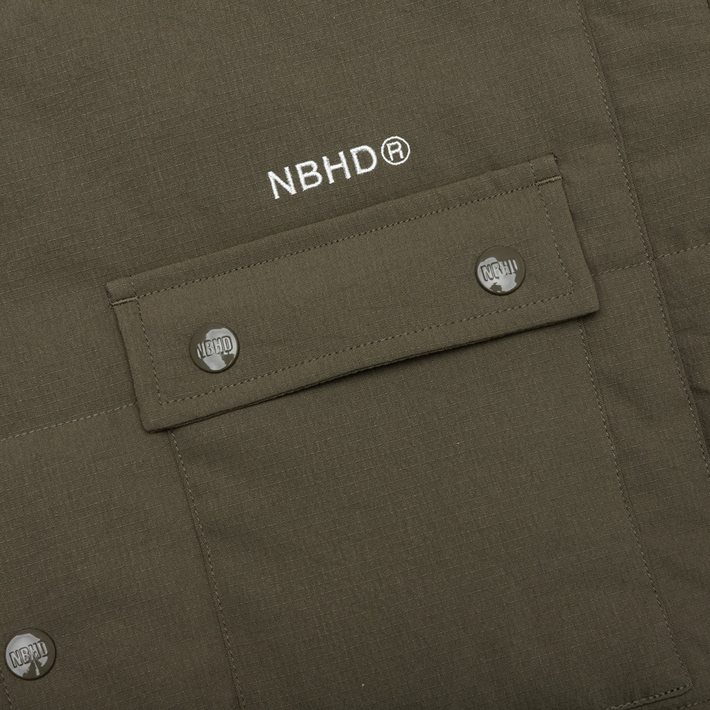 Padded Shirt L/S - Olive - Image 4