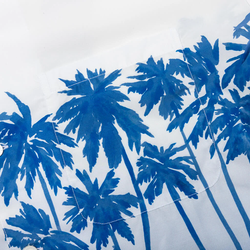 Palm Tree Hawaiian S/S Shirt - Blue - Image 4