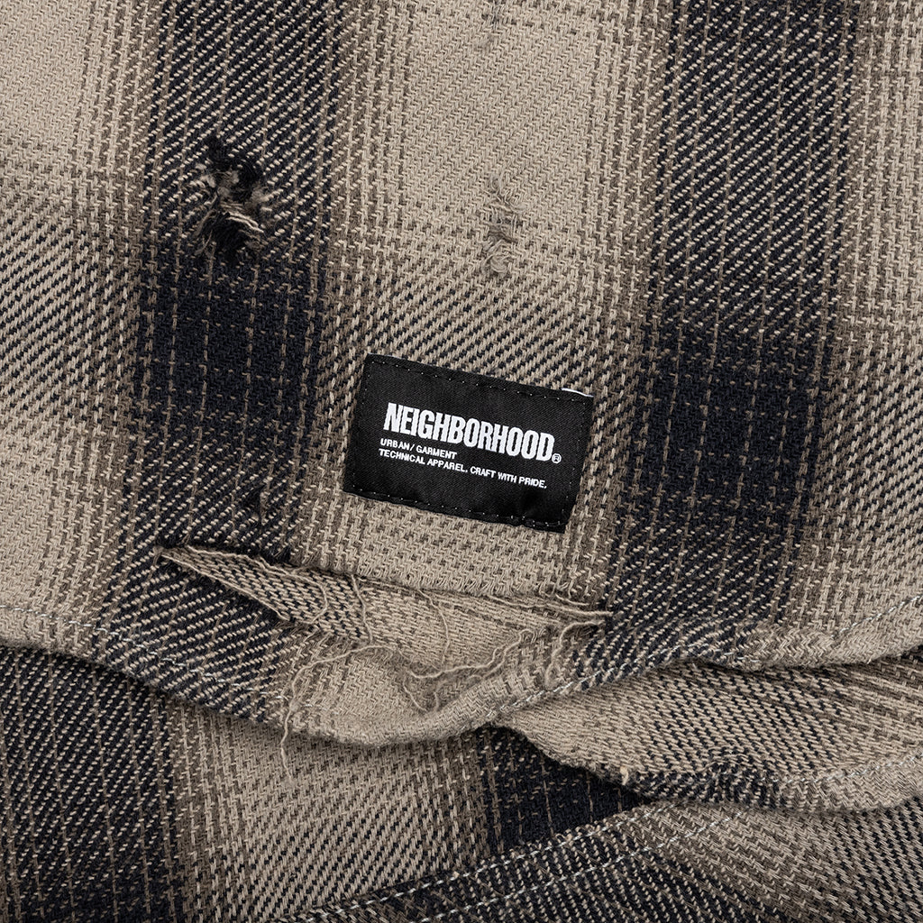 Savage Block Hombre Check Shirt LS - Greige - Image 5