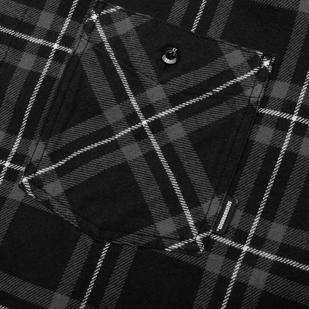 Tartan Check Shirt L/S - Black - Image 3