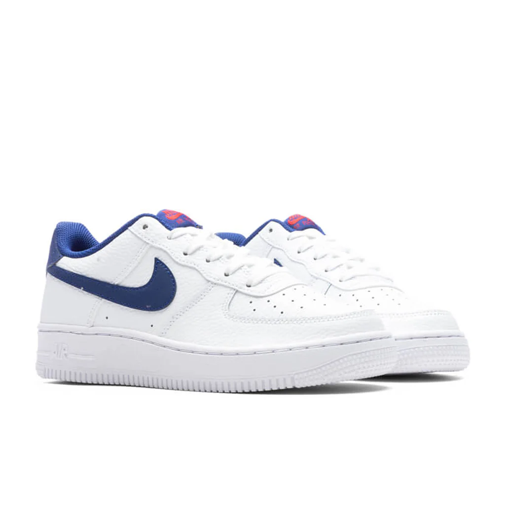 Air Force 1 (GS) - White/Deep Royal Blue/University Red - Image 2
