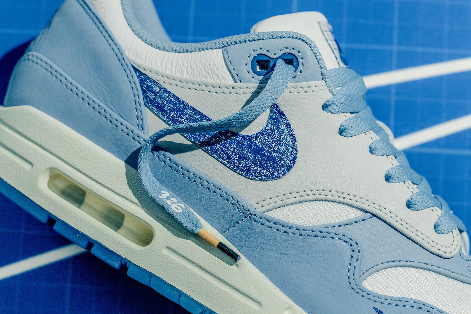 Air Max 1 PRM "Blueprint" - White/Dark Marina Blue/Leche Blue - Image 3