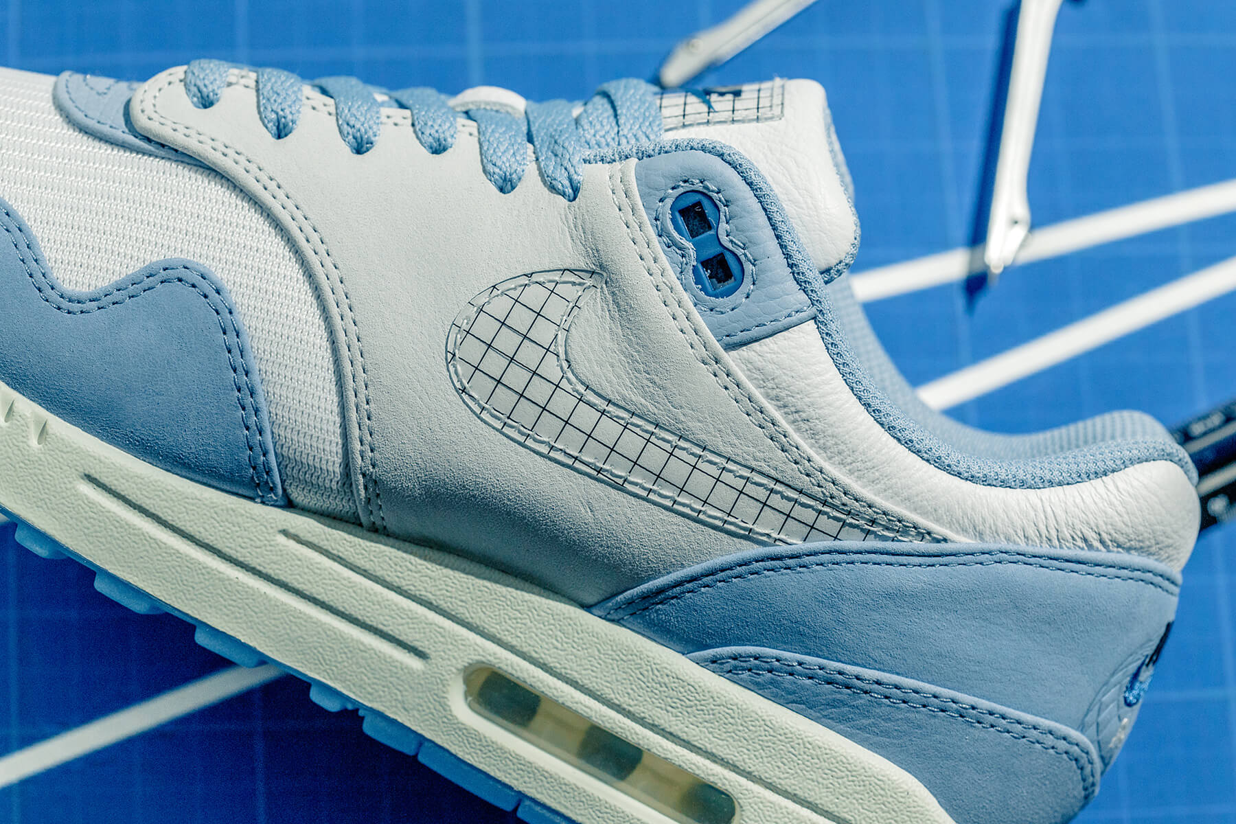 Air Max 1 PRM "Blueprint" - White/Dark Marina Blue/Leche Blue - Image 4
