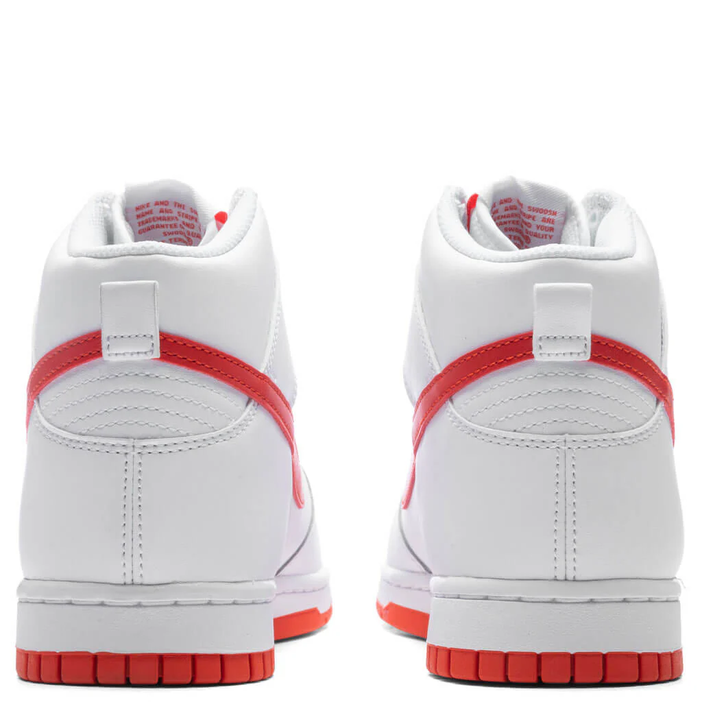Dunk Hi Retro - White/Picante Red/White - Image 4