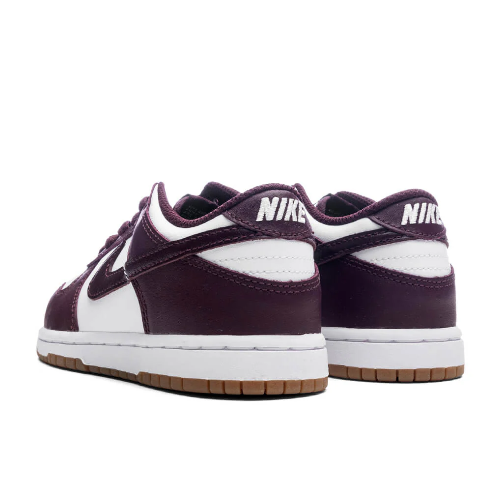 Dunk Low BP (PS) - White/Burgundy Crush/Gum Light Brown - Image 3