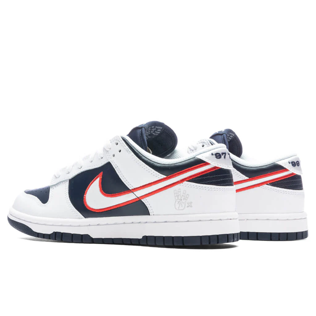 Women's Dunk Low 'Houston Comets Four-Peat' - White/University Red/Obsidian - Image 3
