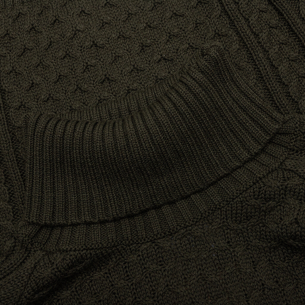 Nike Life Cable Knit Turtleneck Sweater - Cargo Khaki - Image 3