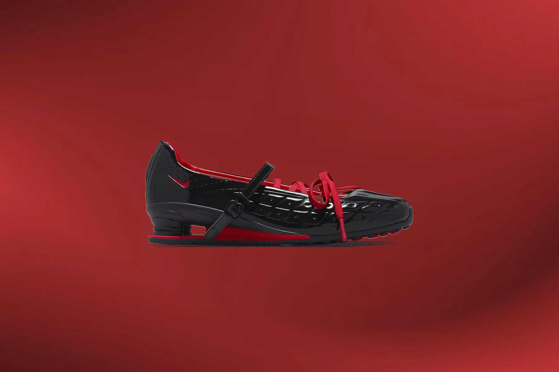 Nike x LABELHOOD Women's Shox Z Calistra - Black/University Red - Image 7
