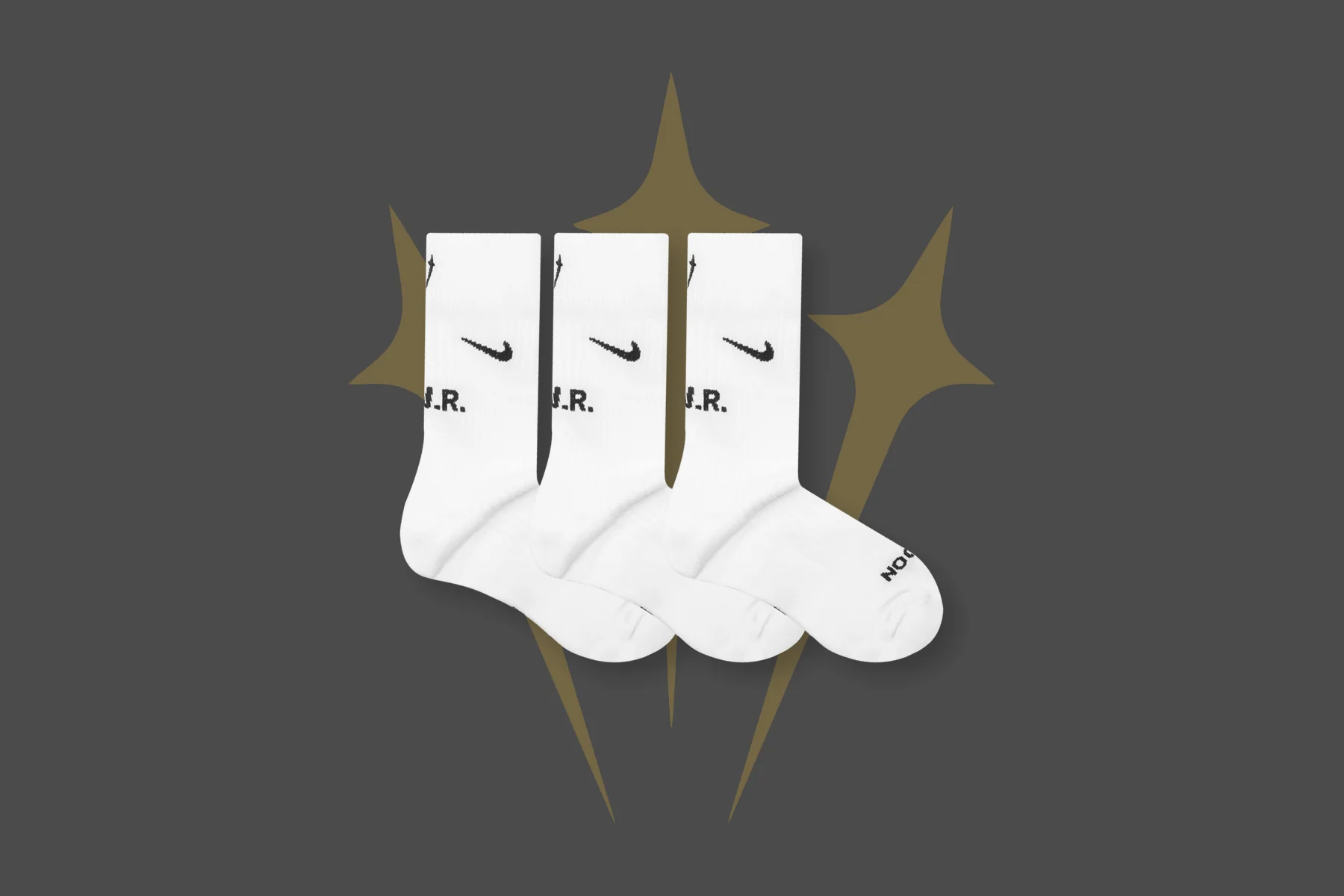 Nike x NOCTA Crew Socks - White/Black - Image 3