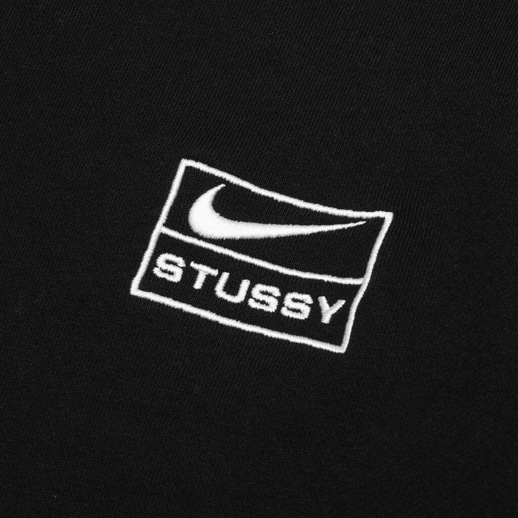 Nike x Stussy Washed Fleece Crew Neck - Black/Black/Sail - Image 4
