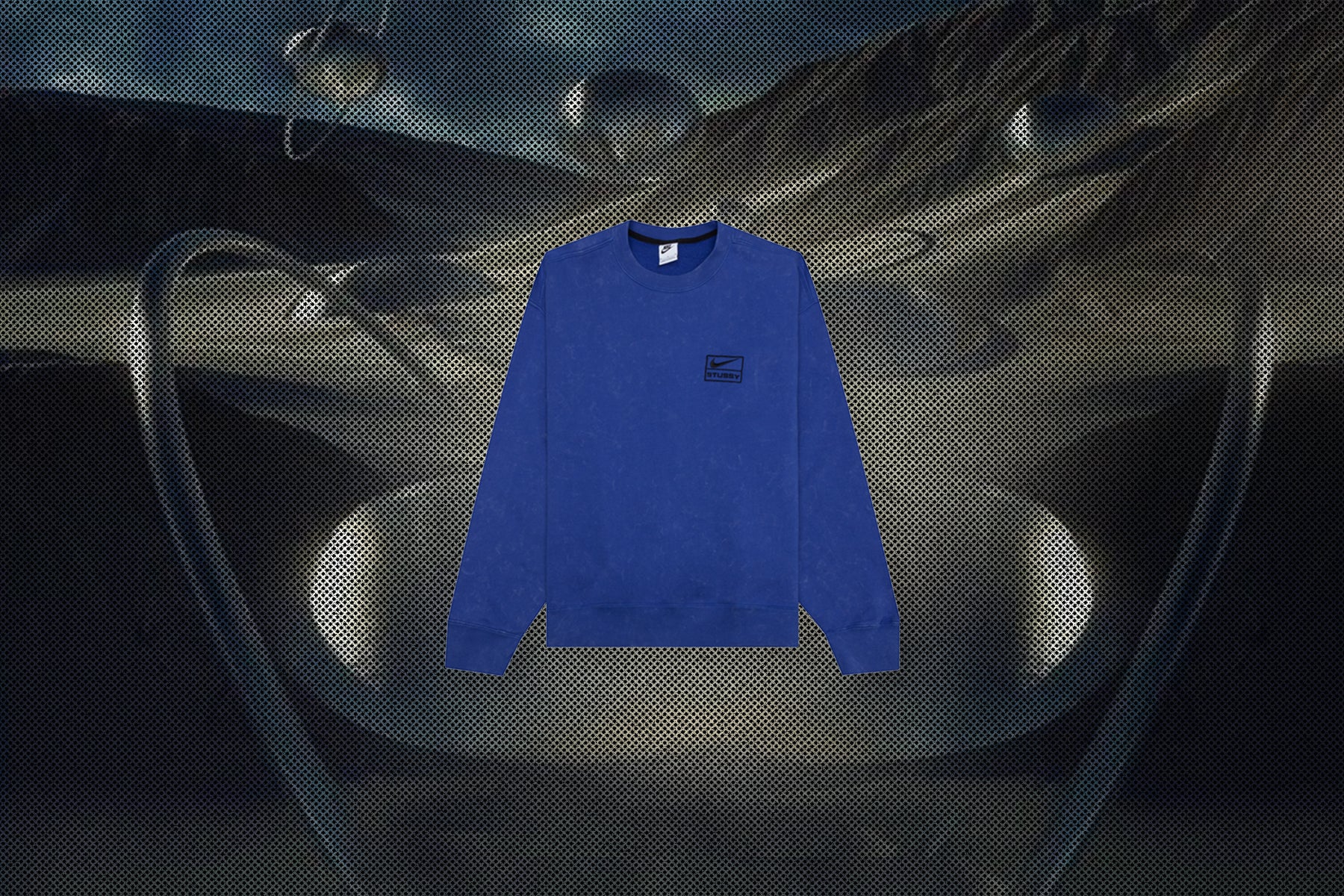 Nike x Stussy NRG Acid Wash Crew - Game Royal/Black/Black - Image 5