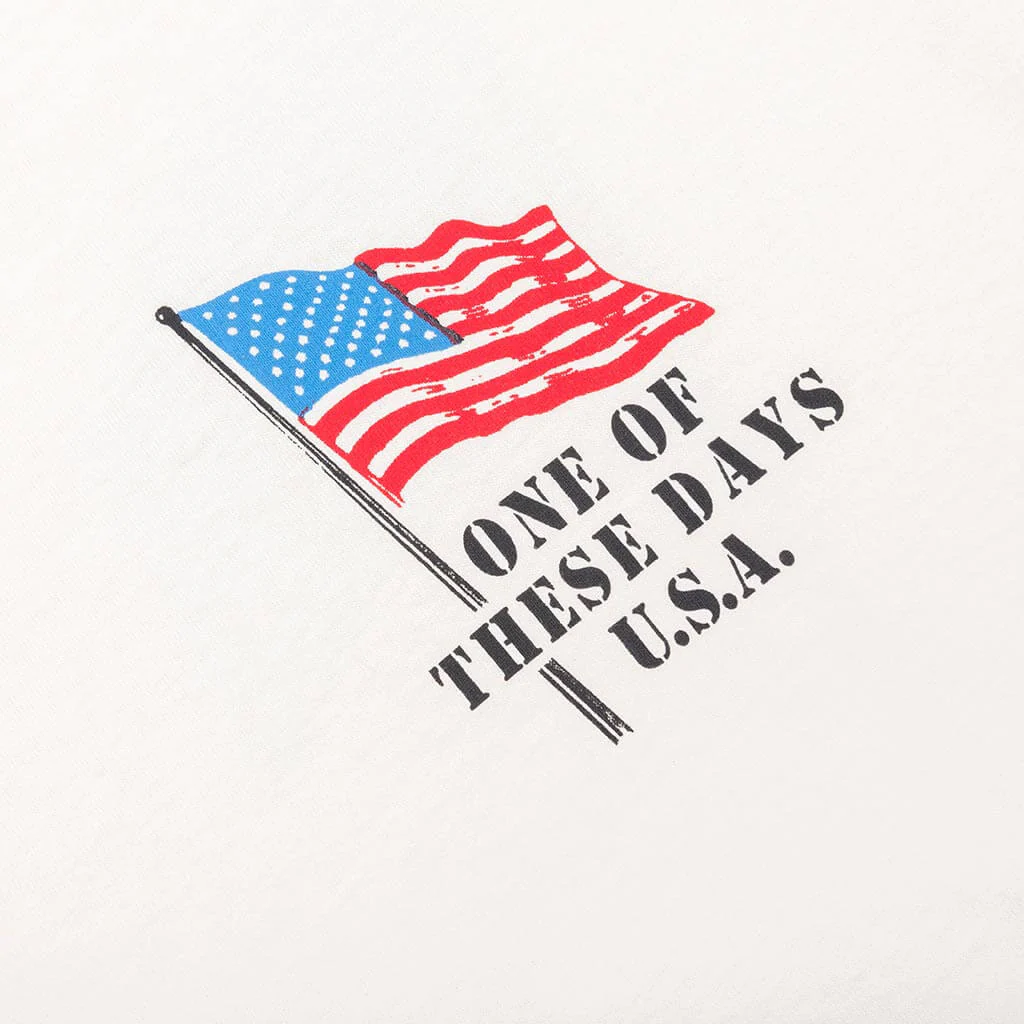 American Flag Cowboy Long Sleeve Tee - Bone - Image 3
