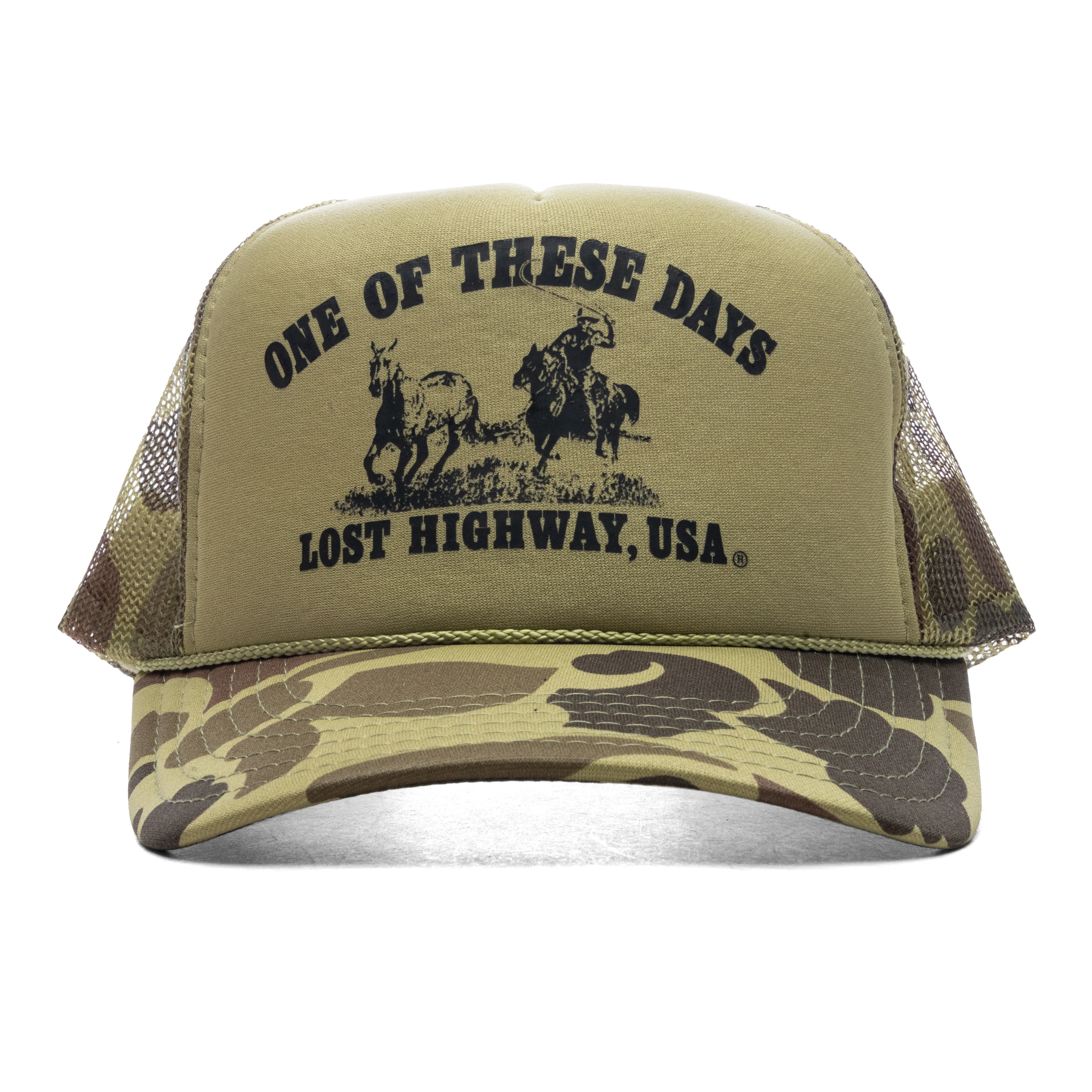 Lost Highway Foam Trucker Hat - Light Green Camo
