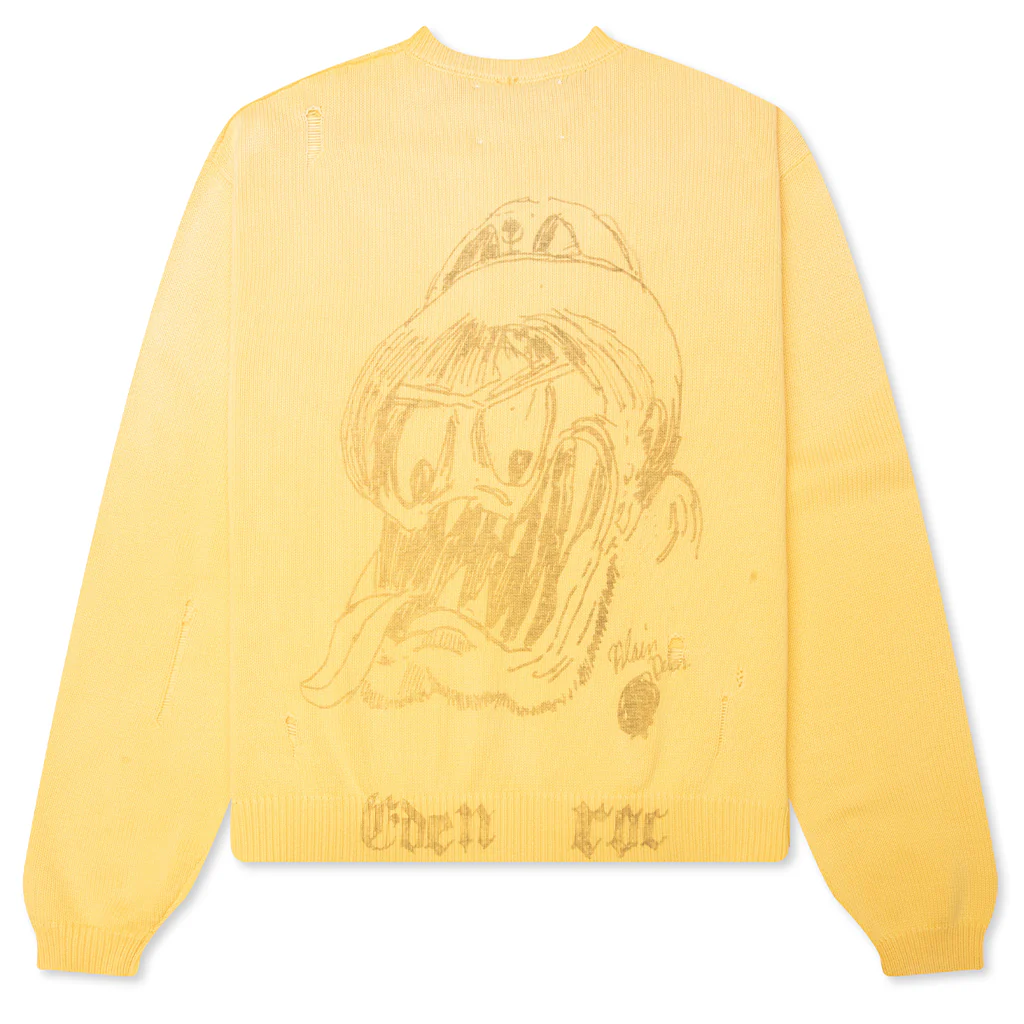 Eden Roc Knitted Crewneck Sweater - Yellow - Image 2