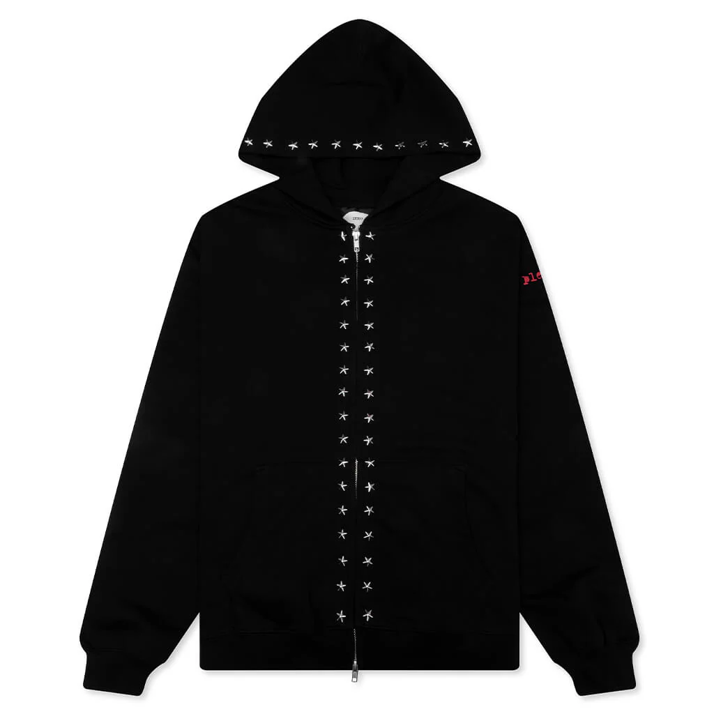 Pleasures x Zero Dane Studded Hoodie - Black