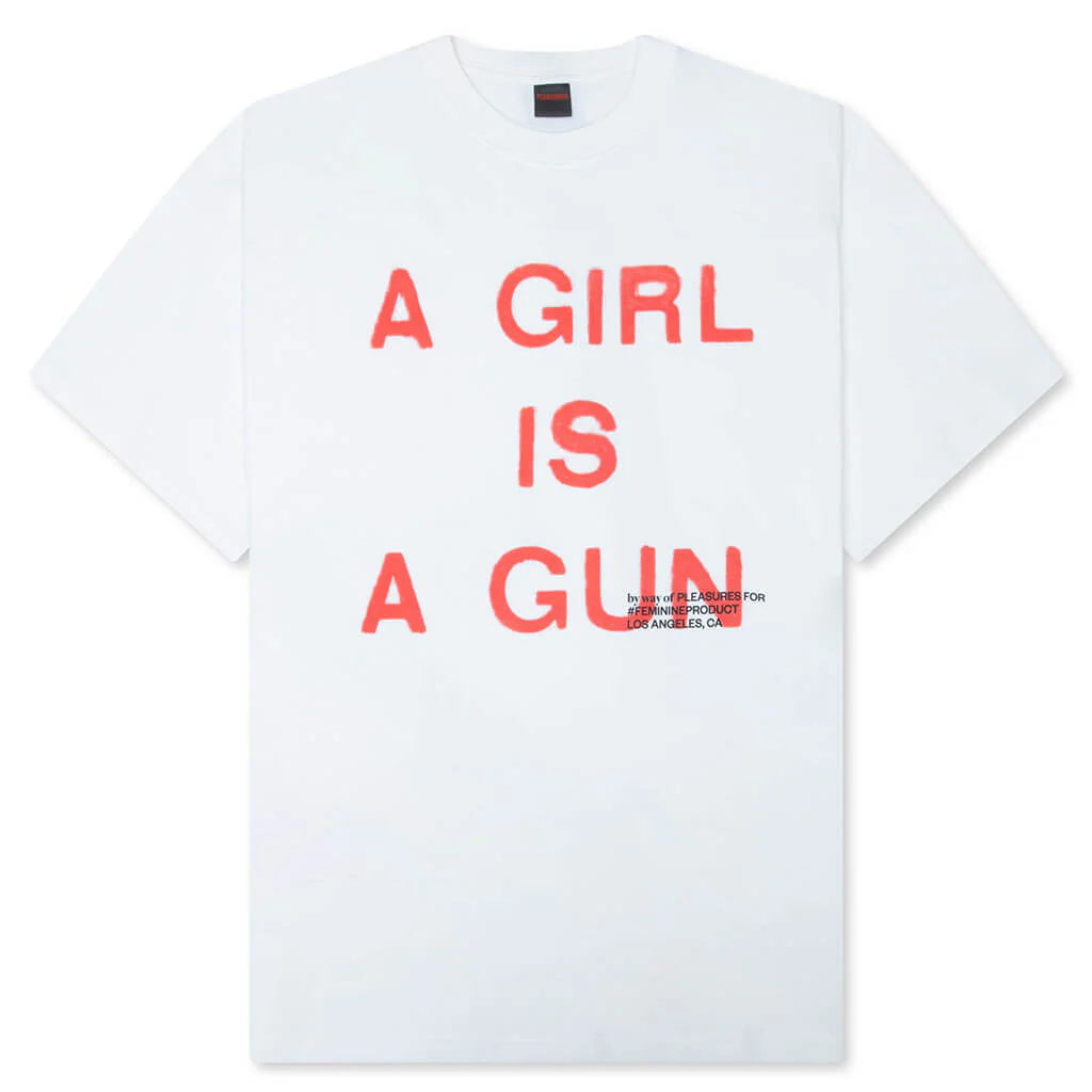 Girl Is A Gun T-Shirt - White