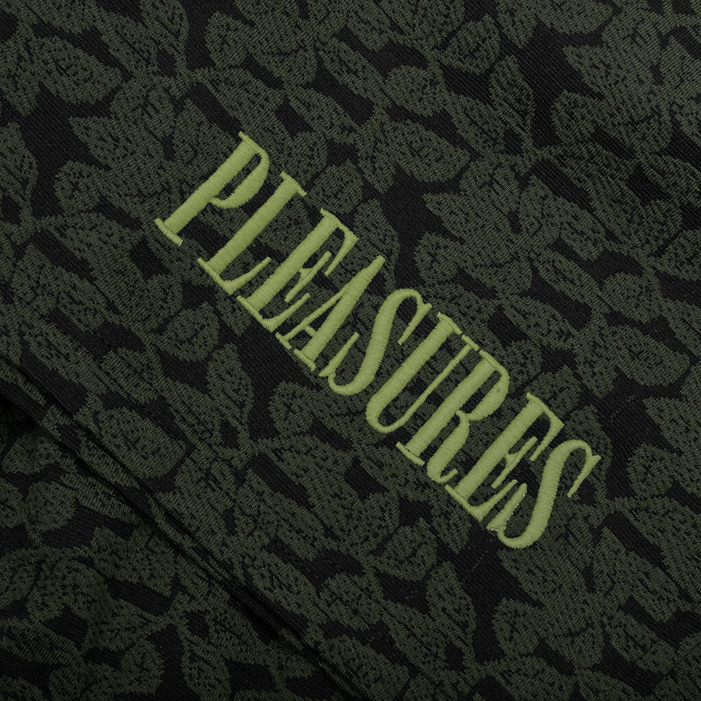 Leaf Jacquard Shorts - Dark Olive - Image 5