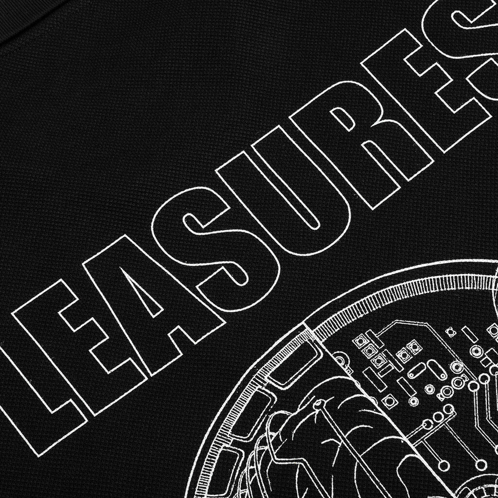 Schematic Long Sleeve Polo - Black - Image 4