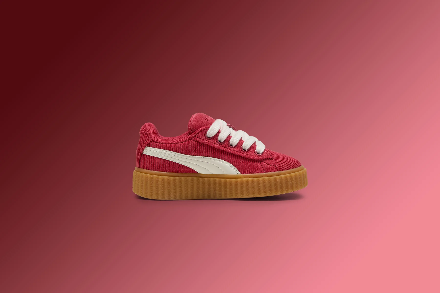 Puma x Fenty Creeper Phatty Corduroy (PS) - Club Red/Warm White/Gum - Image 5